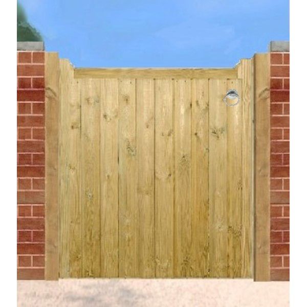 Drayton Square Top Low Single Gate - Pressure Treated Scandinavian Redwood - W1050 x H950 mm