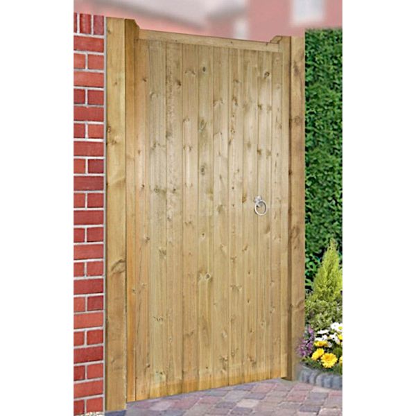 Drayton Square Top Tall Single Gate - Pressure Treated Scandinavian Redwood - W750 x H1800 mm