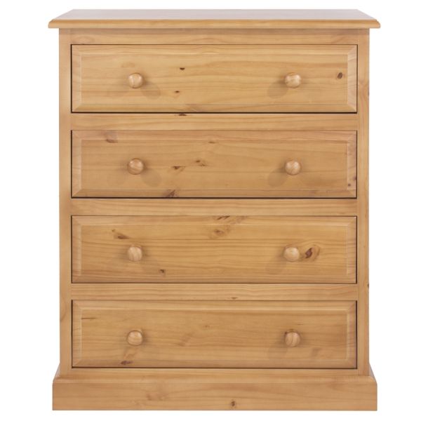 Highland Home EB Assembled Antique Lacquered Pine 4 Drawer Chest