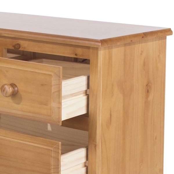 Highland Home EB Assembled Antique Lacquered Pine 3+4 Drawer Wide Chest