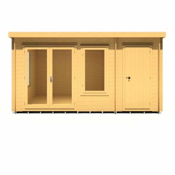 Elm 10 x 14 Feet Cabin in 19 mm Logs - L424.5 x W317.3 x H213.7 cm