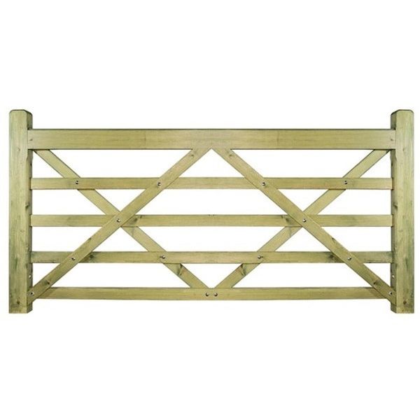 Evington Farm/Field Style 5 Bar Gate - Pressure Treated Scandinavian Redwood - W1200 x H1200 mm