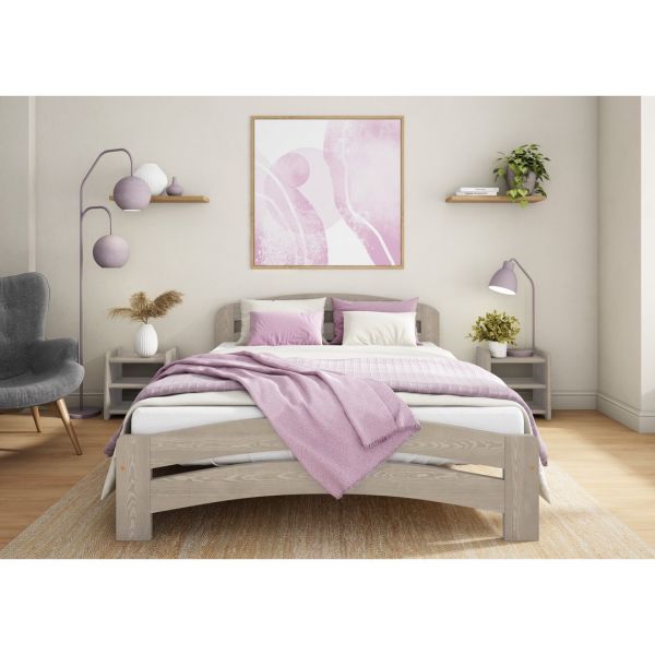 Dala Bed Frame 3 Feet - Wood - L197 x W98 x H80 cm - Desert Grey