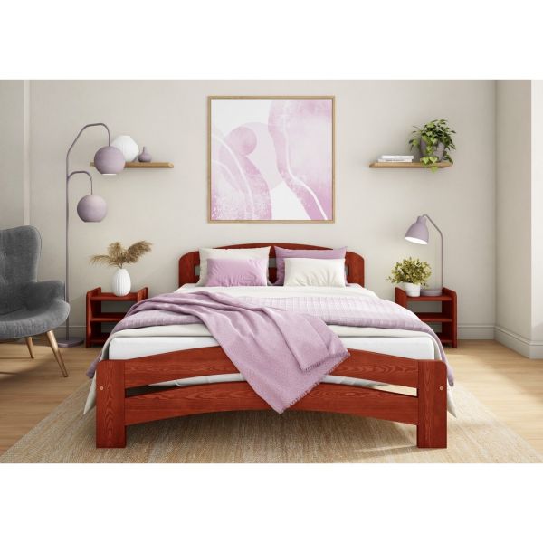 Dala Bed Frame 3 Feet - Wood - L197 x W98 x H80 cm - Wine
