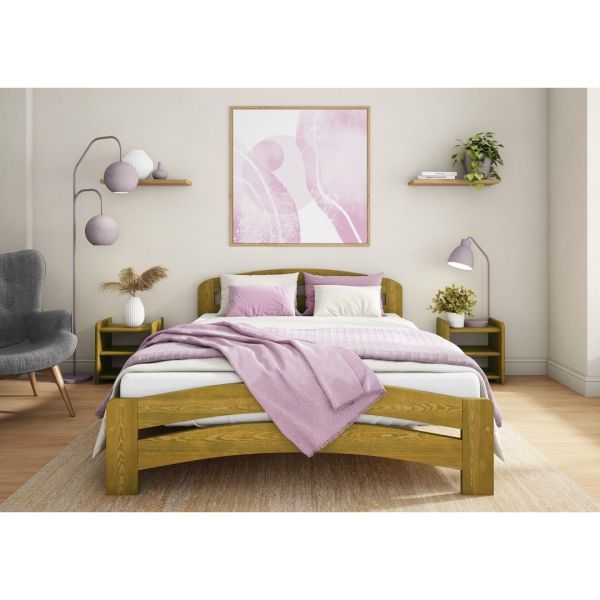 Dala Bed Frame 6 Feet - Wood - L207 x W188 x H80 cm - Botany