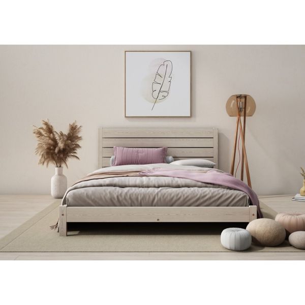 Shibui Bed Frame 5 Feet - Wood - L207 x W161 x H90 cm - Desert Grey