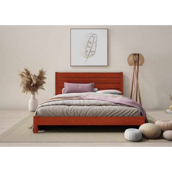 Shibui Bed Frame 5 Feet - Wood - L207 x W161 x H90 cm - Wine