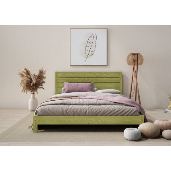 Shibui Bed Frame 6 Feet - Wood - L207 x W188 x H90 cm - Avocado