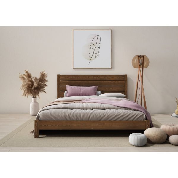 Shibui Bed Frame 6 Feet - Wood - L207 x W188 x H90 cm - Palisander