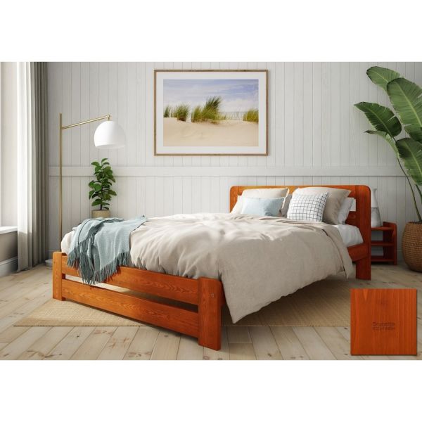 Aurora Super King Size Bed Frame 6 Feet - L207 x W188 x H80 cm - Brunette