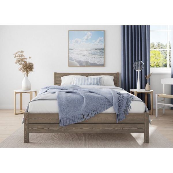 Alva Bed Frame 3 Feet - Wood - L197 x W98 x H90 cm - Space Grey