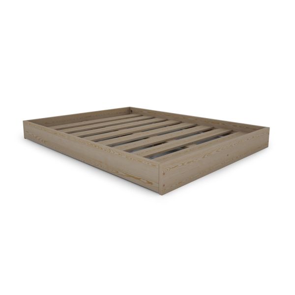 King Size Bed - Wood - L207 x W161 x H20 cm - Pine