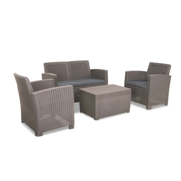 Faro 4 Seater Conversation Set - Polypropylene - H78.2 x W69 x L69.6 cm - Grey