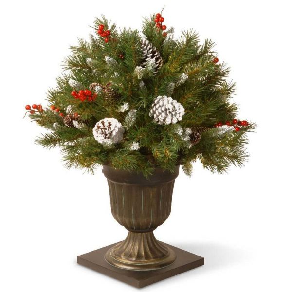 26 Inches Frosted Berry Tree with Cones and Red Berries