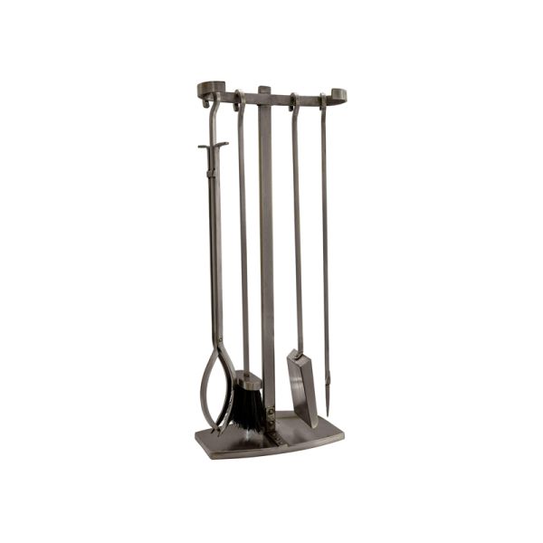 Fireside Companion Set - Iron - L18 x W28.5 x H72 cm - Antique Pewter