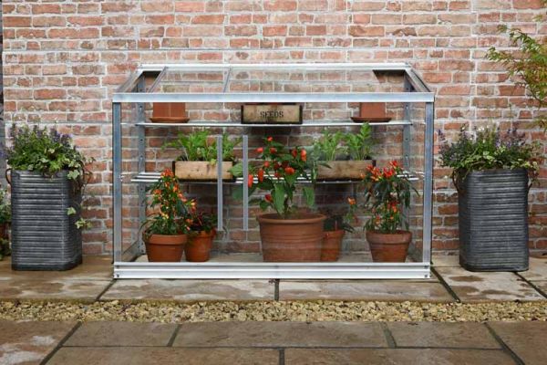 4 Feet Half Wall Frame/Growhouse - Glass - L121 x W63 x H76 cm - Racing Green