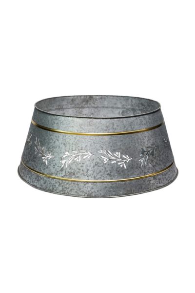 Cut Out Mistletoe Tree Skirt - Iron - L25 x W67 x H67 cm - Galvanised