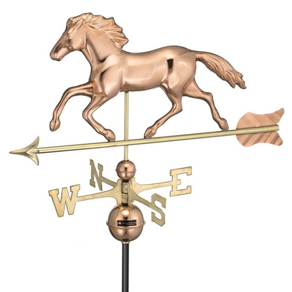 Farmhouse Copper Running Horse Weathervane - H87 x W82 x L44 cm