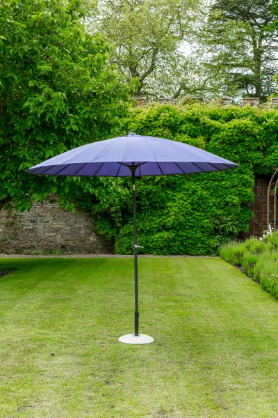 Geisha Fibreglass Parasol 2.7m Anthracite Purple