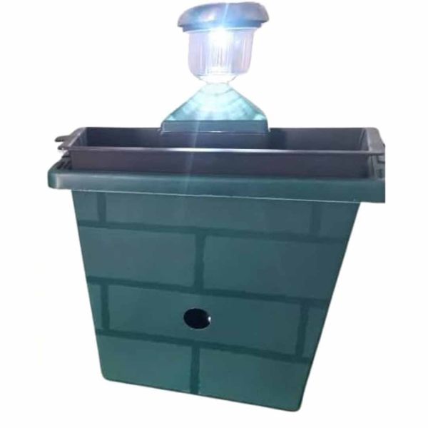 Go IllumiNest - 6 Ltr Raised Hanging Solar Planter/Bird Box - Polypropylene - L39 x W40 x H31 cm - Green