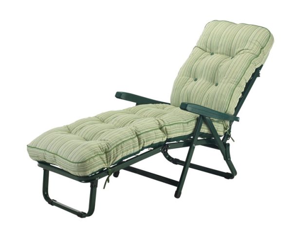 Deluxe Cotswold Stripe Sun Lounger Bed L115 x W65 x H94 cm