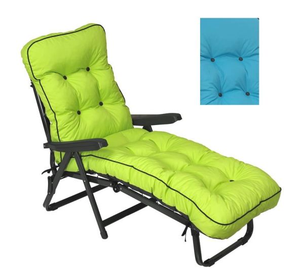 Deluxe Sun Lounger Bed - L115 x W65 x H94 cm - Turquoise