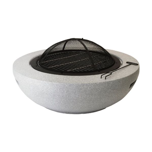 Fire Bowl - L91 x W91 x H43 cm - Grey