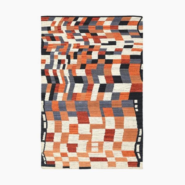 Nysa Hand Woven Kilim - Cotton - L230 x W160 x H1 cm - Orange/Red/Multicolor