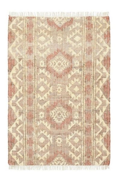 Zima Rectangular Shaped Hand Woven Kilim - Jute - L200 x W140 x H1 cm - Beige