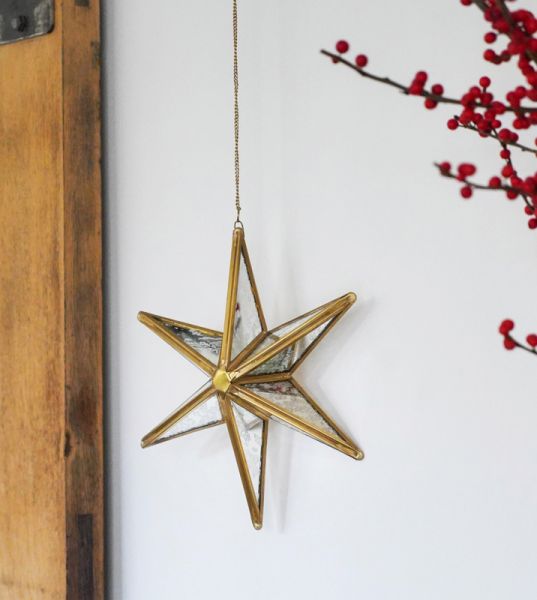 mercury glass star christmas tree topper