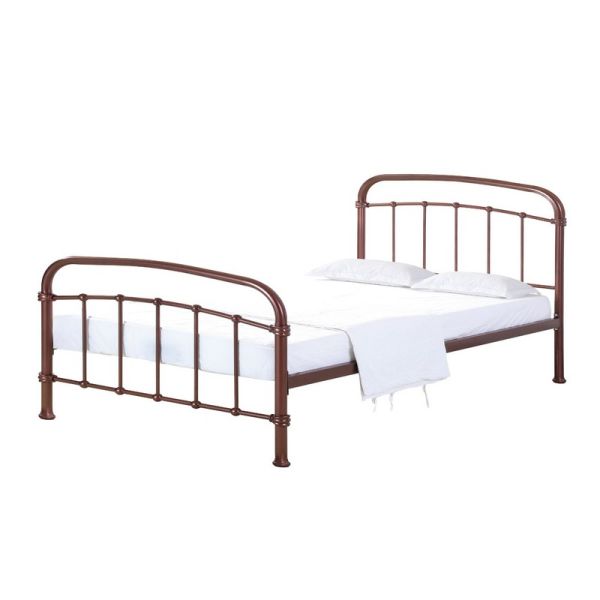 4.6 Feet Halston Double Bed Metal L200 x W146 x H113 cm Copper