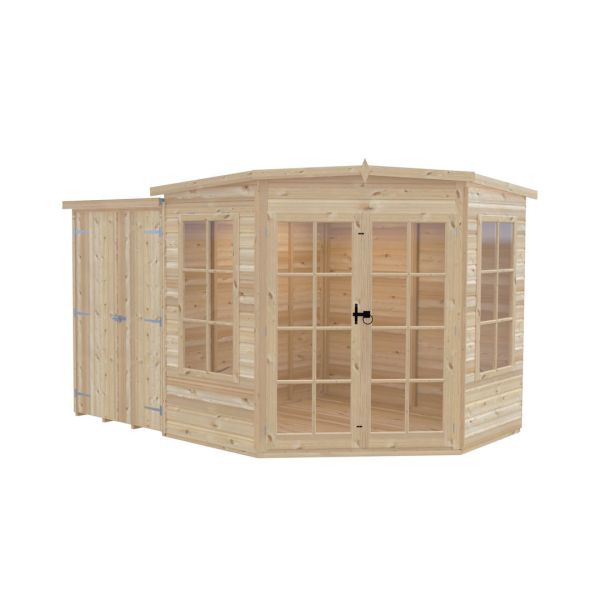 7 x 11 Feet Hampton with Side Shed - L119 x W205 x H190.3 cm