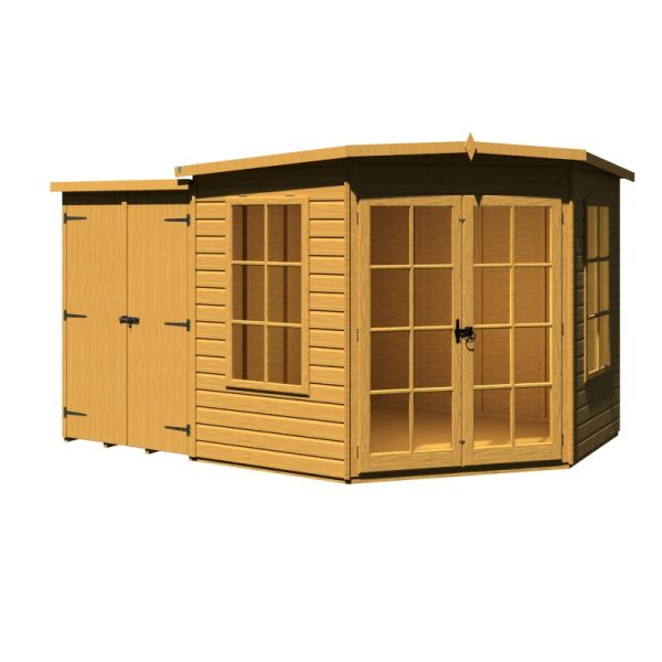 8 x 11 Feet Hampton with Side Shed - L127.4 x W237.3 x H190.2 cm