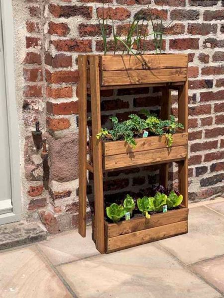 Multi Pack of 2 - Regular Herb Garden Planter - Redwood - L34 x W56 x H99 - Fully Assembled