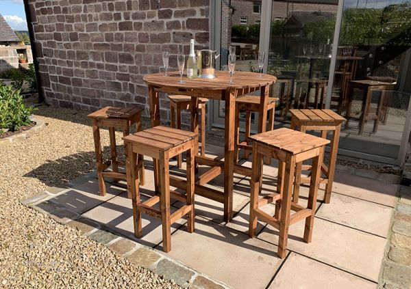 Alfresco Bar Set Six Seater - L200 x W200 x H110 - Redwood