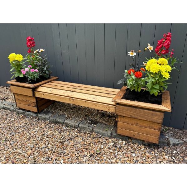 Knights Double Planter Bench Flat Packed - L47 x W189 x H39 cm - Minimal Assembly Required