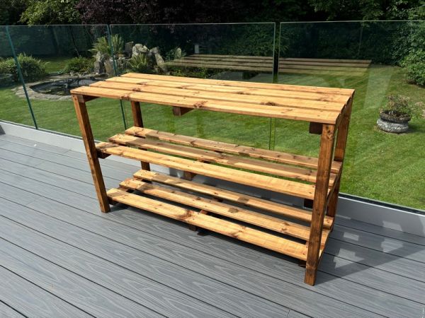 Bramshall Multi Storage Extra Large Table - Timber - L50 x W145 x H90 cm - Minimal Assembly Required