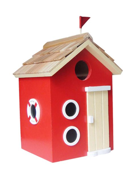 Bayside Beach Hut - Red - H20  x  W14.2  x  D13 CM