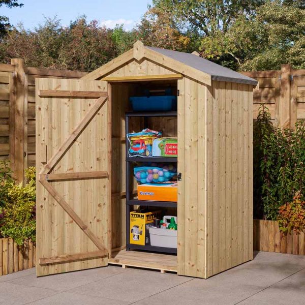 4 x 3 Heritage Shed - Pressure Treated Timber - L97.5 x W131 x H195.5 cm