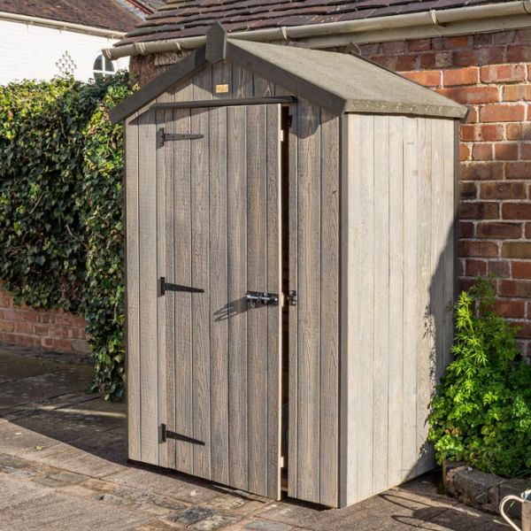 4 x 3 Feet Heritage Shed with Dark Grey Trim - L97.5 x W131 x H195.5 cm