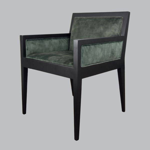 Elias Chair - Wood/Velvet - L57 x W60 x H80 cm - Green