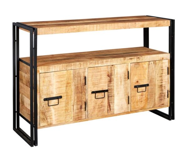 Cosmo Industrial Sideboard - Solid Mango Wood - L43 x W135 x H90 cm