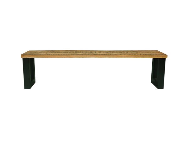 Induse Bench - Mango Wood/Iron - L44 x W140 x H45 cm - Mango PP Saw Finish 