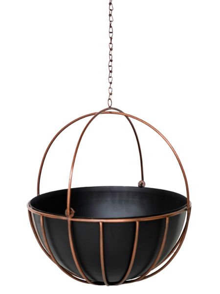 Indoor Kensington Hanging Planter - Mild Steel - L30 x W30 x H34 cm - Copper