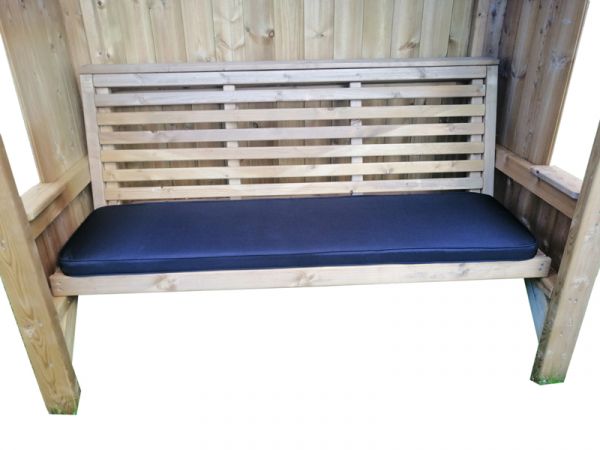 Luxury Piped Waterproof Seat Pads - Double Navy Cushion - Outdoor Cushion for Garden Furniture