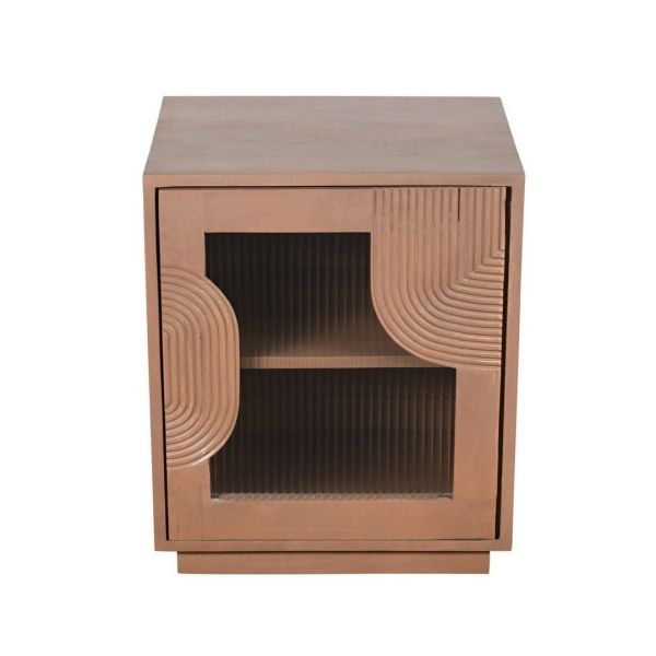 Indus Bedside Table - Solid Wood - L40 x W50 x H60 cm - Brown