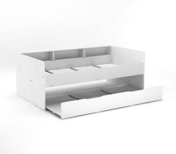 Kudl - Daybed with Trundle/Pull out Guest Bed - MFC/Wood - L114.6 x W195 x H74.5 cm - White