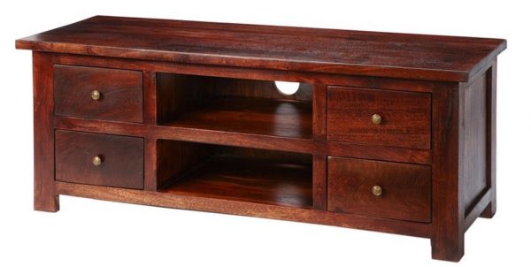 Jaipur Dark Mango TV Cabinet - Solid Mango Wood - L48 x W130 x H50 cm