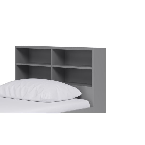 Optional Extra Bookcase Headboard Attachment for K1G & K2G Cabin Bed - MDF - L180 x W96 x H100 cm - Grey