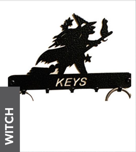 Witch Key Holder - Rack - Solid Steel - W15 x H9 cm - Black